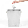 Freestanding Vintage Grey Wood Trash Can for Home